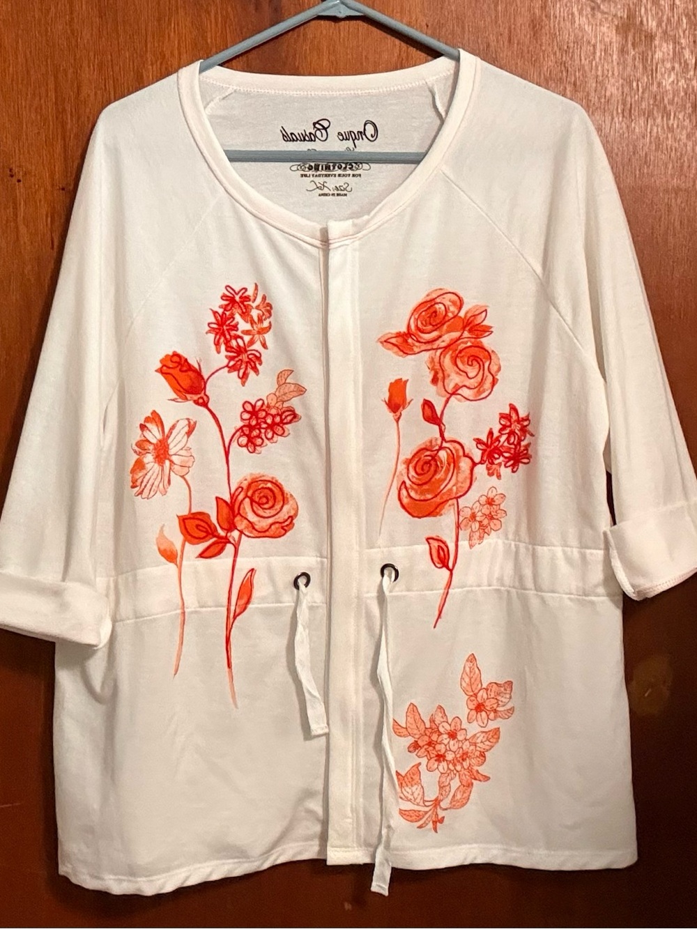 Onque Casuals Floral Cinch-Waist Lightweight Jacket
